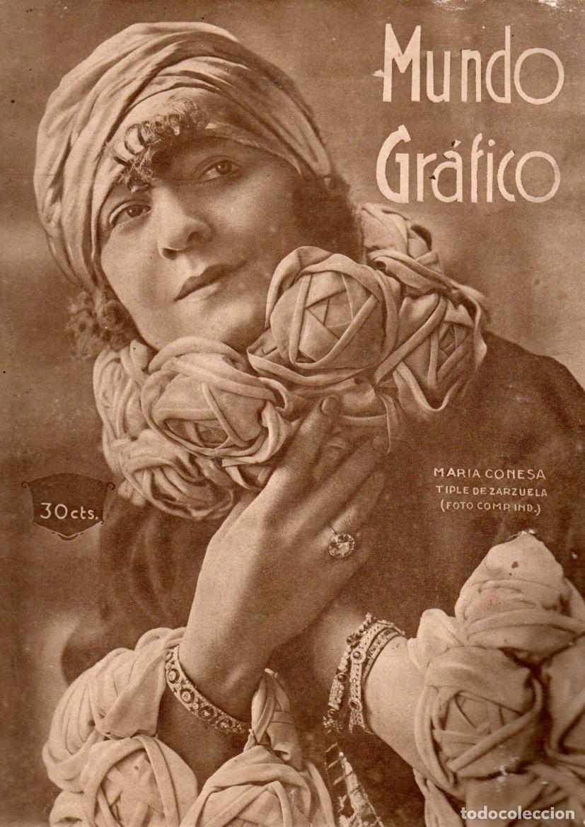 Coleccionismo de revistas y peri&oacute;dicos: MUNDO GR&Aacute;FICO 29 AGOSTO 1923 - MAR&Iacute;A CONESA - GUERRA MARRUECOS