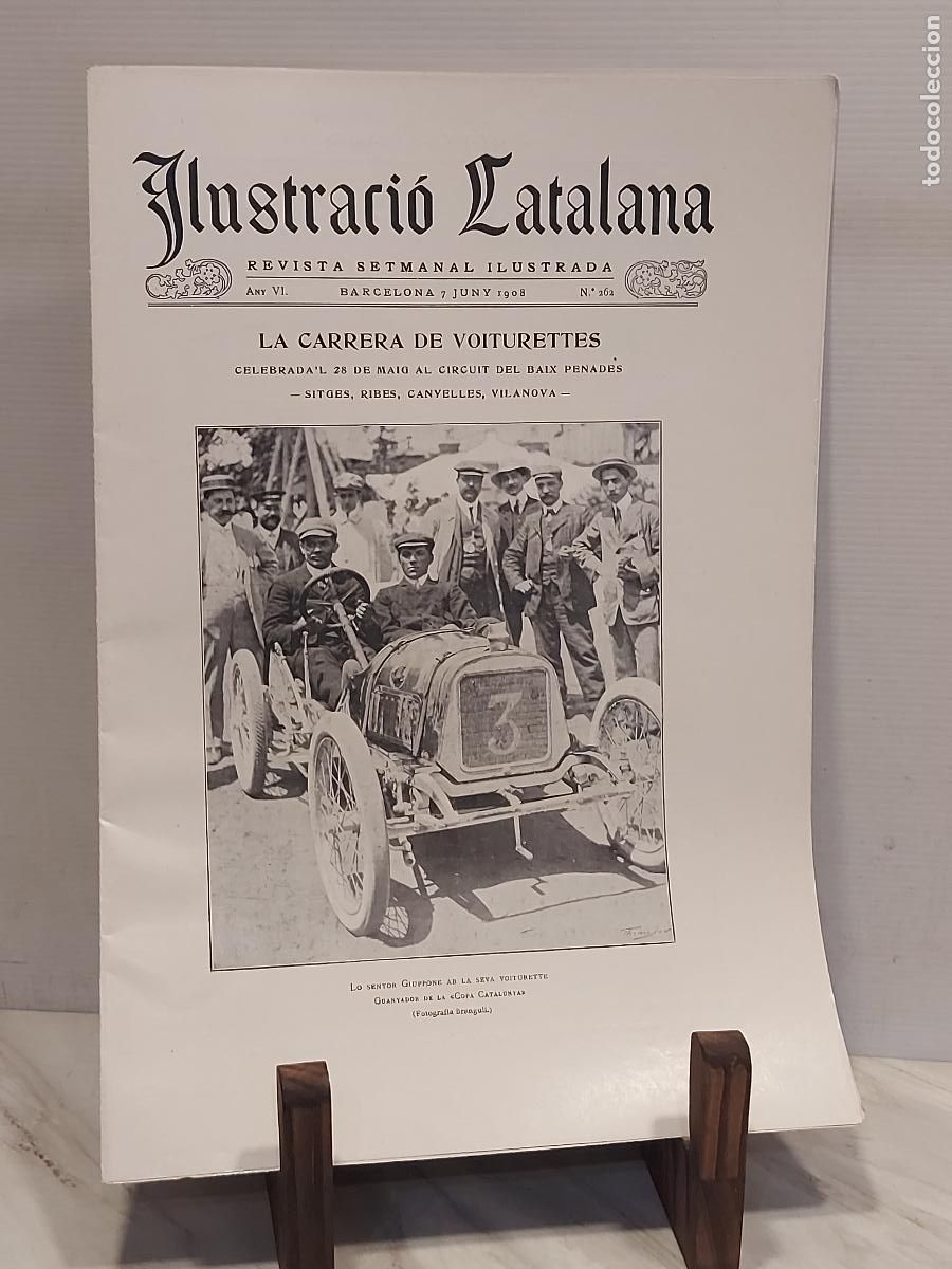 Coleccionismo de revistas y peri&oacute;dicos: 1908 | ILUSTRACI&Oacute; CATALANA N.&ordm; 262 | CARRERA DE VOITURETTES | COPA CATALUNYA