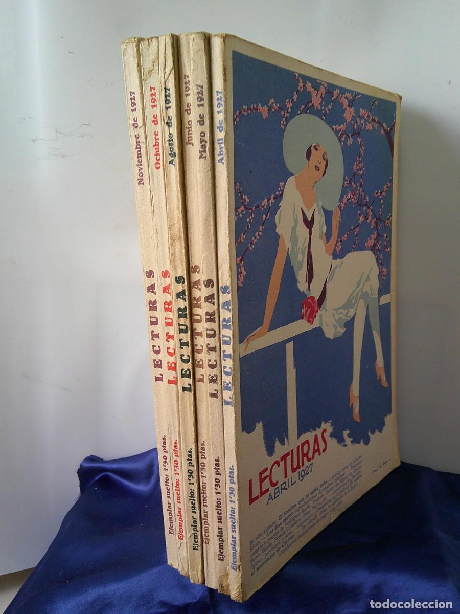 Collection Magazines and Newspapers: Revistas.&rdquo;LECTURAS.&rdquo; (6). Abril, Mayo, Junio, Agosto, Octubre y Nov. A&ntilde;o-1927. Port. ArtDeco. C-32.