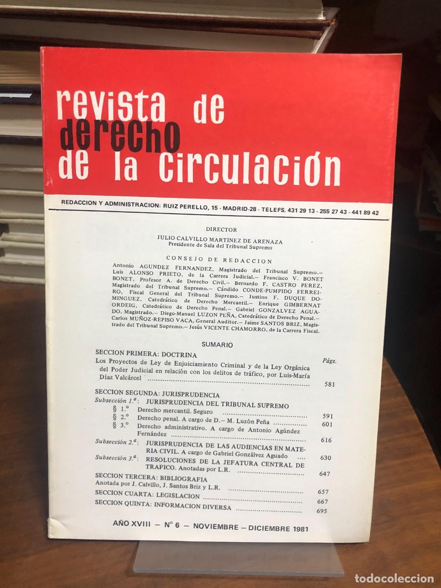 Colecionismo de Revistas e Jornais: Revista de Derecho de la Circulaci&oacute;n (A&ntilde;o XVIII &ndash; N&ordm; 6)