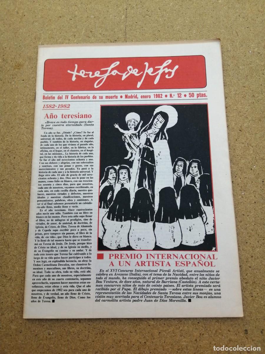 Coleccionismo de revistas y peri&oacute;dicos: REVISTA TERESA DE JESUS (NUMERO 12) PREMIO INTERNACIONAL A UN ARTISTA ESPA&Ntilde;OL