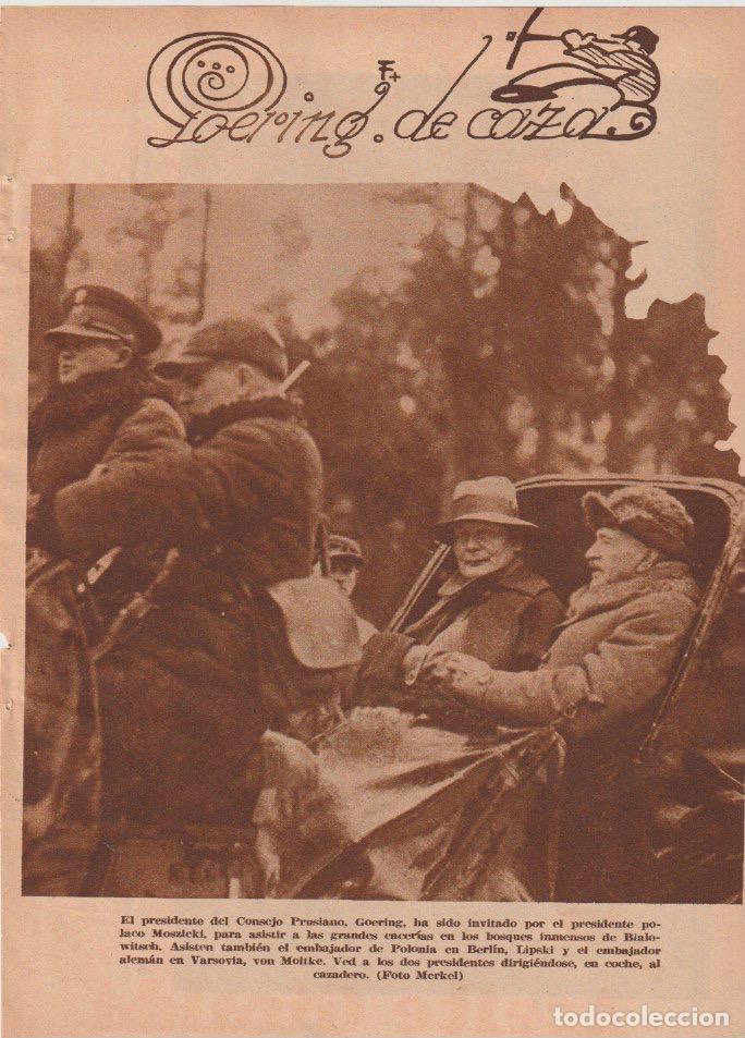 Coleccionismo de revistas y peri&oacute;dicos: Goering y el presidente polaco Moszicki, Lipski y Von Moltke de caza en Bialowitsch -1935