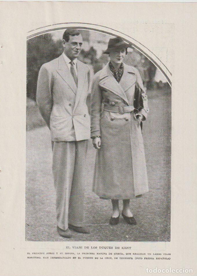 Coleccionismo de revistas y peri&oacute;dicos: * TENERIFE * El pr&iacute;ncipe Jorge y la pricnesa Marina de Grecia en el Puerto de la Cruz -1935
