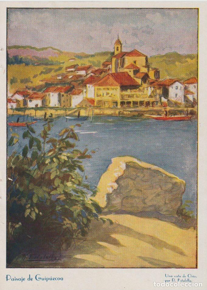 Coleccionismo de revistas y peri&oacute;dicos: Paisaje de Guip&uacute;zcoa: una vista de Orio / ilustracion de R. Estalella - 1935