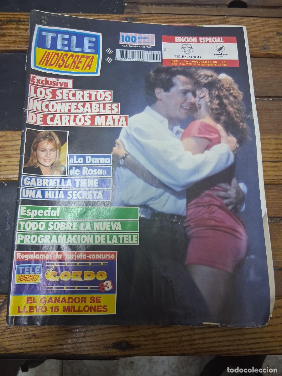 Coleccionismo de revistas y peri&oacute;dicos: Revista Tele indiscreta 344 La dama de rosa Jake Morton Bel&eacute;n Marrero