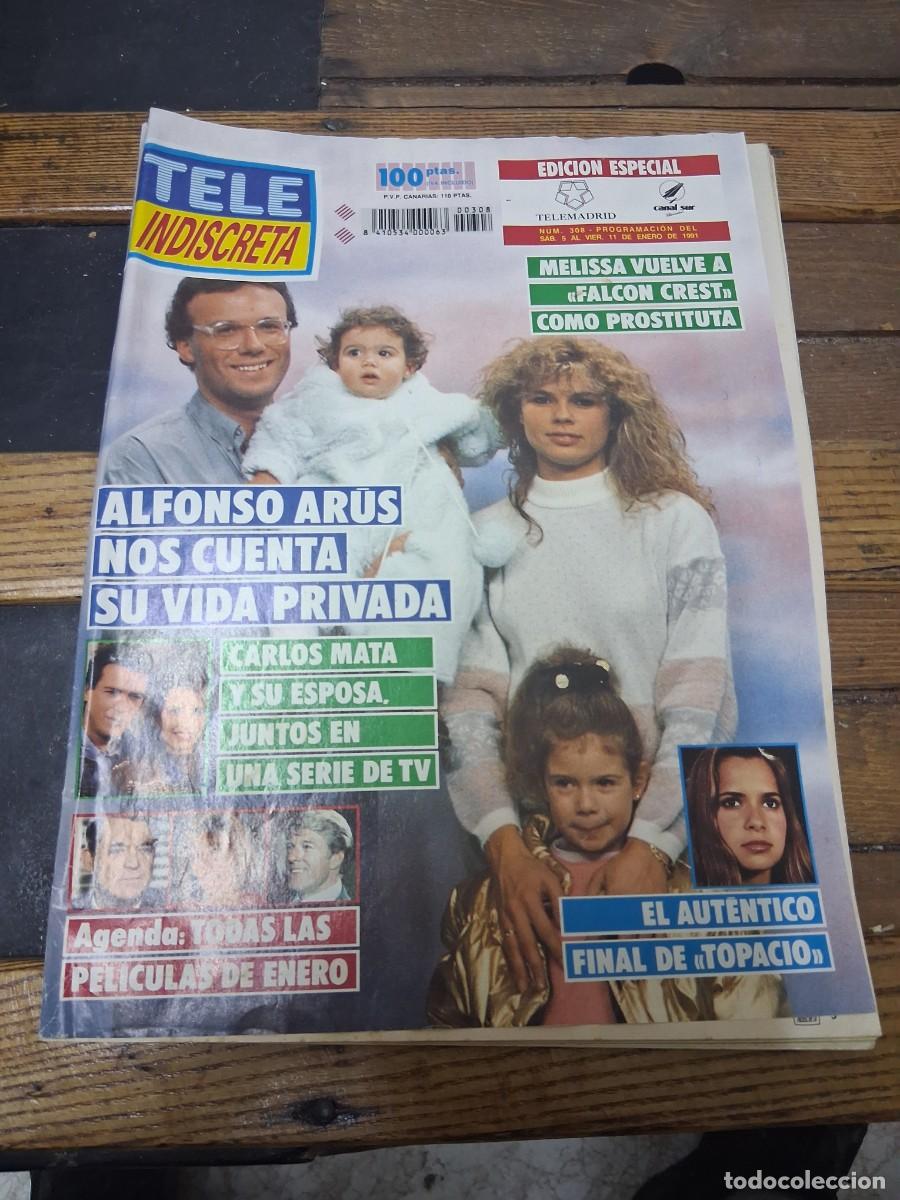 Coleccionismo de revistas y peri&oacute;dicos: Revista Tele indiscreta 308 Alfonso Arus Carlos Mata Falcon Crest Topacio