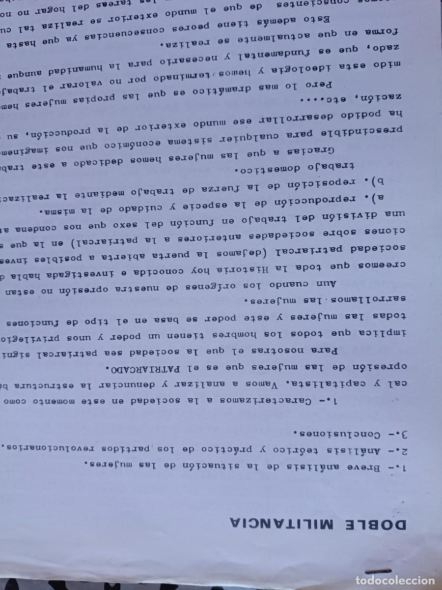 Coleccionismo de revistas y peri&oacute;dicos: DOCUMENTO DEL DEBATE SOBRE DOBLE MILITANCIA EN EL MOVIMIENTO FEMINISTA. LAMBROA, COLECTIVO AUTONOM0