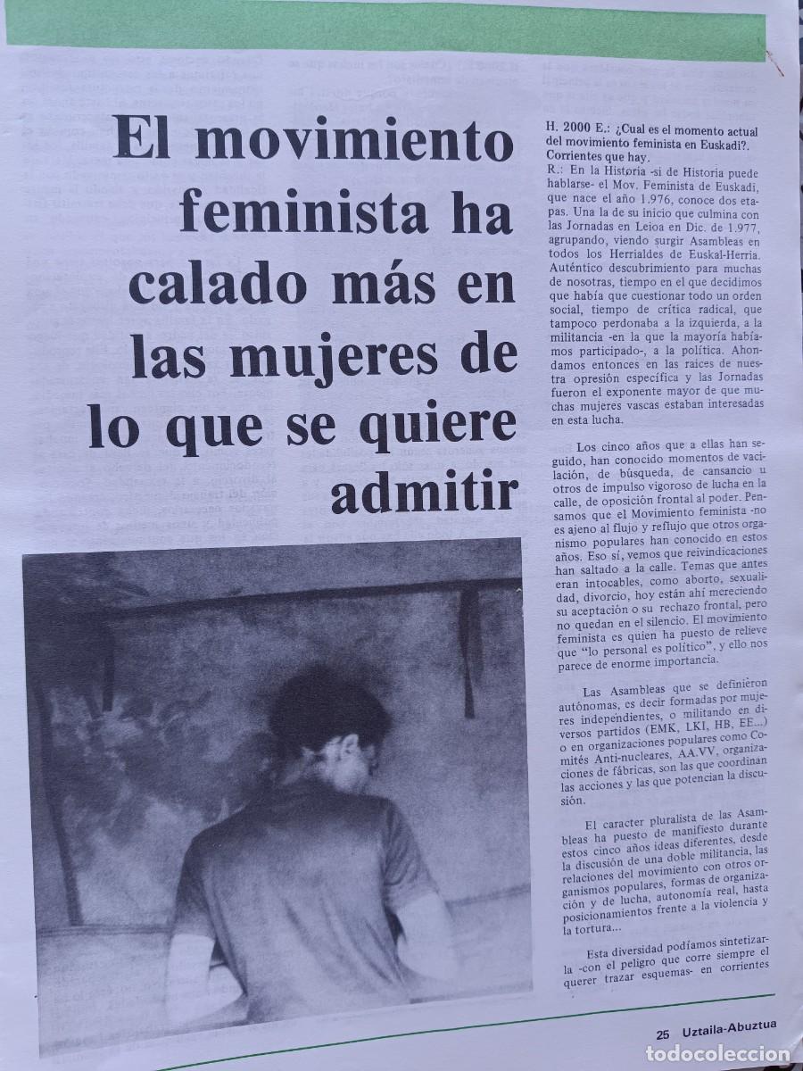 Coleccionismo de revistas y peri&oacute;dicos: ENTREVISTA A ASAMBLEA DE MUJERES DE VIZCAYA SOBRE MOVIMIENTO FEMINISTA HERRIA 2000 ELIZA JULIO 1983