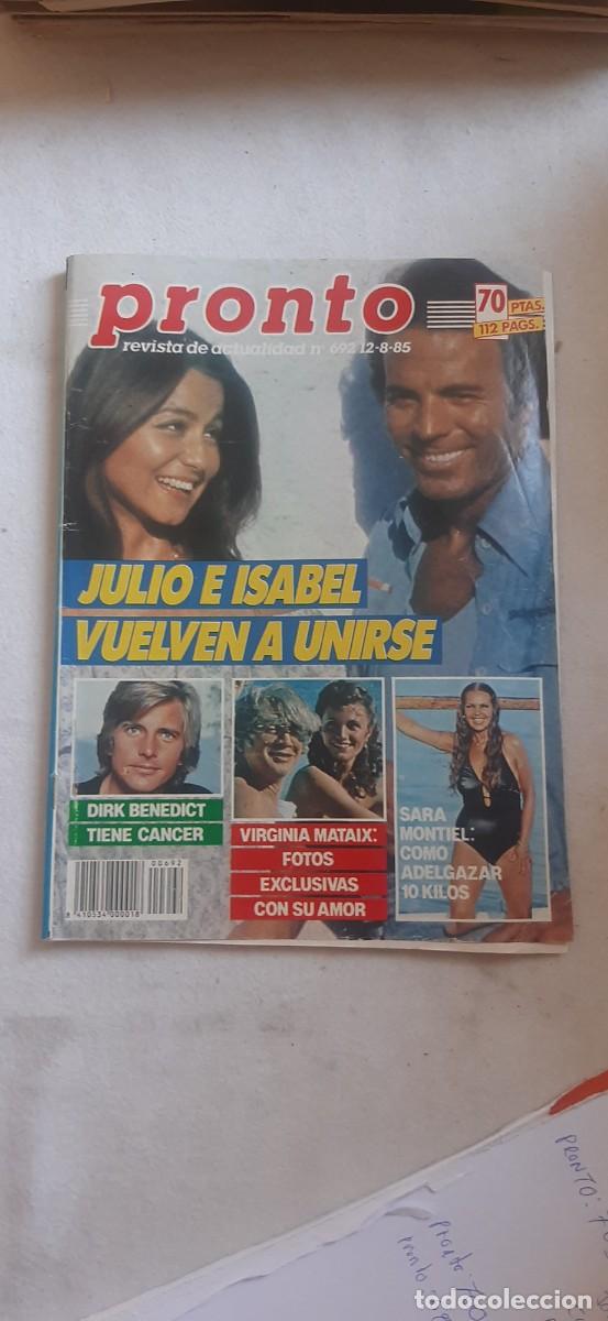 Coleccionismo de revistas y peri&oacute;dicos: REVISTA PRONTO.NUMERO 692.SARA MONTIEL,EL VAQUILLA ETC.