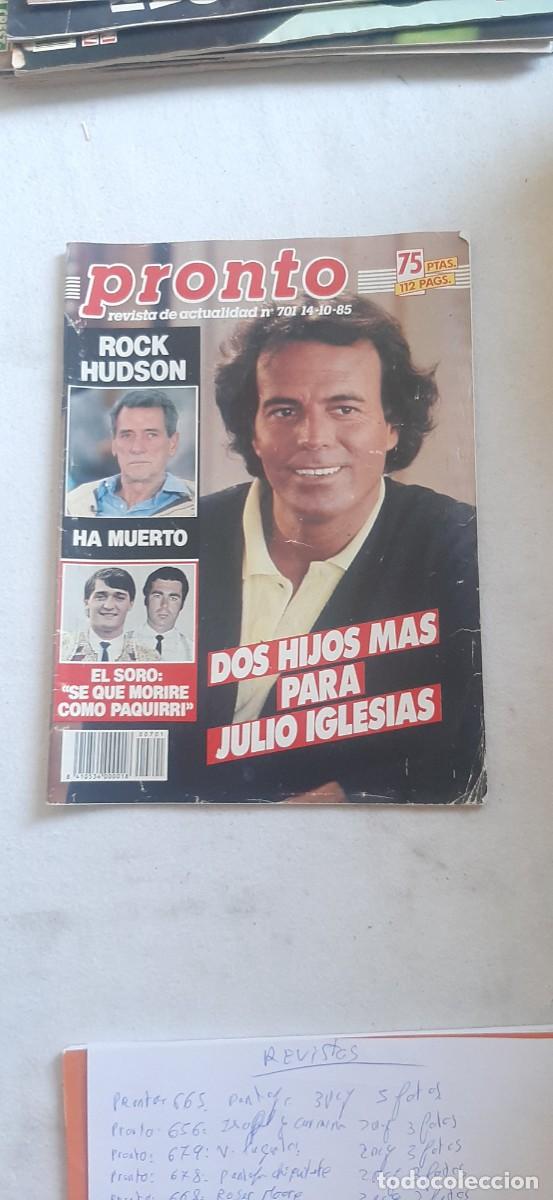 Coleccionismo de revistas y peri&oacute;dicos: REVISTA PRONTO.NUMERO 701.ROCK HUDSON