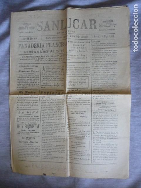 Collection Magazines and Newspapers: PERIODICO SANLUCAR DE BARRAMEDA CADIZ 20 DE MAYO DE 1919