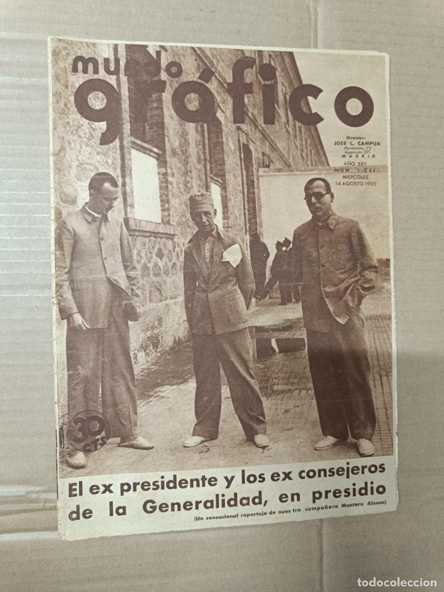 Coleccionismo de revistas y peri&oacute;dicos: ANTIGUA REVISTA MUNDO GRAFICO, AGOSTO 1935, LLUIS COMPANYS EN PRISION, GENERALITAT REPUBLICA -P19