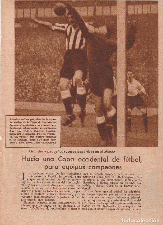 Coleccionismo de revistas y peri&oacute;dicos: F&uacute;tbol: copa de Inglaterra; rallye de Montecarlo; nataci&oacute;n femenina en Los &Aacute;ngeles - 1935