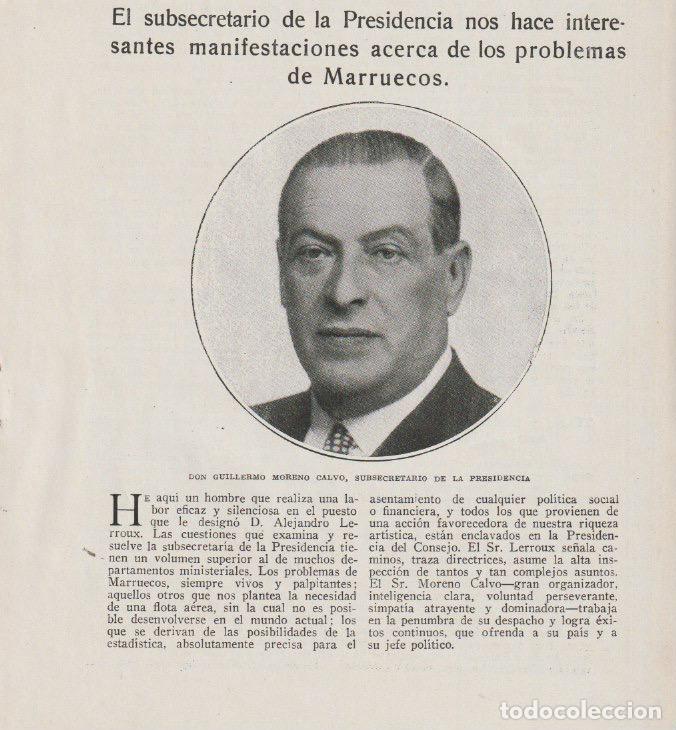 Coleccionismo de revistas y peri&oacute;dicos: Sobre los problemas de Marruecos, habla D. Guillermo Moreno Calvo / Carlos S&aacute;enz - 1935