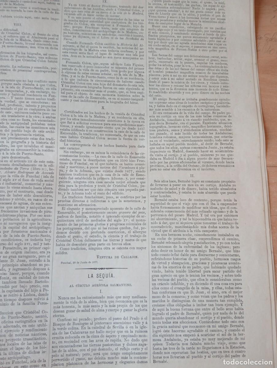 Collection Magazines and Newspapers: REVISTA ENTERA A&Ntilde;O 1878 LA SEQUIA CARLOS FRONTAURA AL CIRCULO AGRICOLA SALAMANTINO SALAMANCA