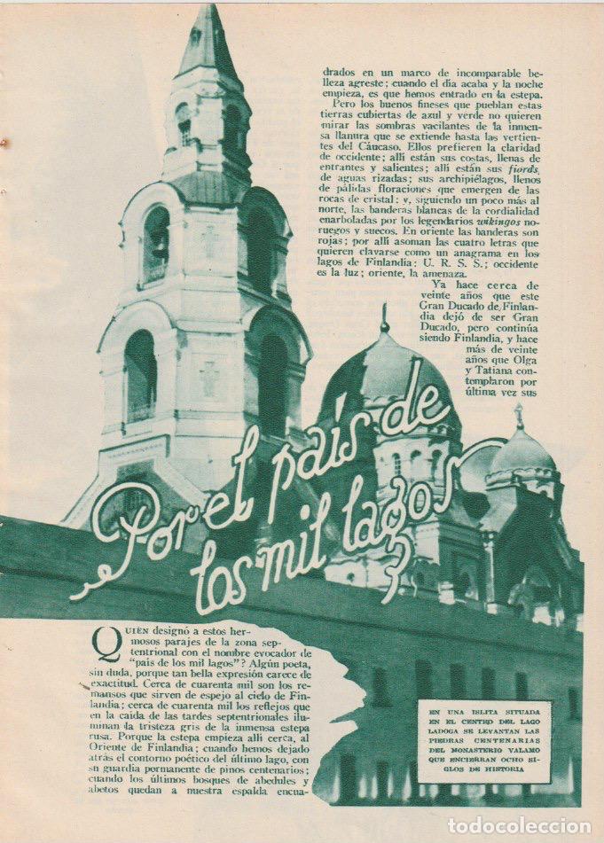 Coleccionismo de revistas y peri&oacute;dicos: * FINLANDIA * Por el pa&iacute;s de los mil lagos/ Antonio de Horna - 1935