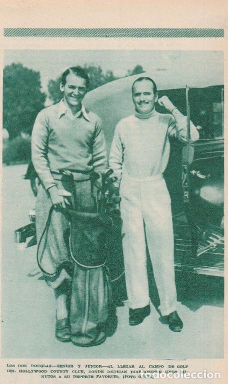 Coleccionismo de revistas y peri&oacute;dicos: * CINE * Douglas Fairbanks, junior y senior en el Hollywood Country Club - 1935