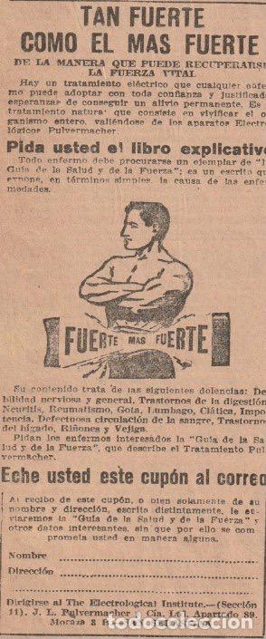 Coleccionismo de revistas y peri&oacute;dicos: Publicidad terapias el&eacute;ctricas The Electrological Institute - 1935