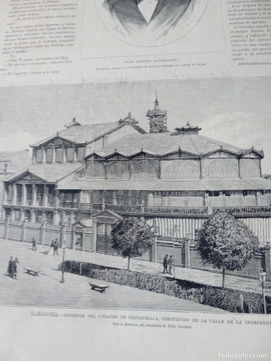 Collectionnisme de Revues et Journaux: REVISTA ENTERA A&Ntilde;O 1878 TEATRO DE PIGNATELLI EN ZARAGOZA INVENTO ASADOR AUTOMATICO