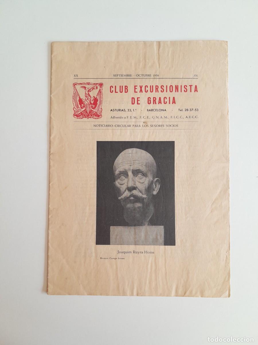 Coleccionismo de revistas y peri&oacute;dicos: CLUB EXCURSIONISTA DE GR&Agrave;CIA. NOTICIARIO - A&Ntilde;O 20 (BARCELONA, SEPT. OCT. 1958)