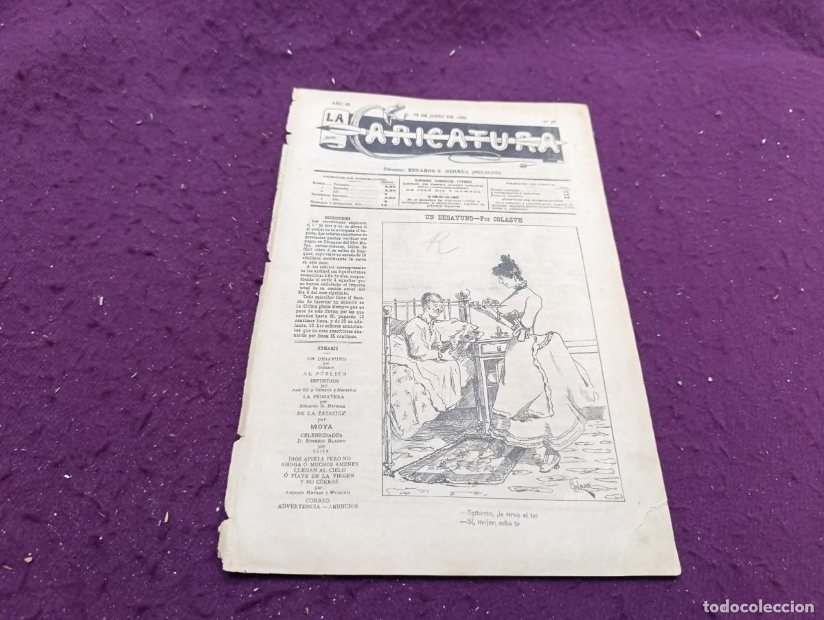 Collection Magazines and Newspapers: 1886, Antiguo Peri&oacute;dico o Revista, La Caricatura, n&ordm; 76, unos 35 x 23 cms.