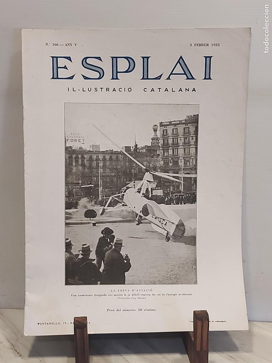 Coleccionismo de revistas y peri&oacute;dicos: 1935 | ESPLAI N.&ordm; 166 | FIESTA DE AVIACI&Oacute;N EN BARCELONA | AUTOGIRO | REVISTA CATALANA