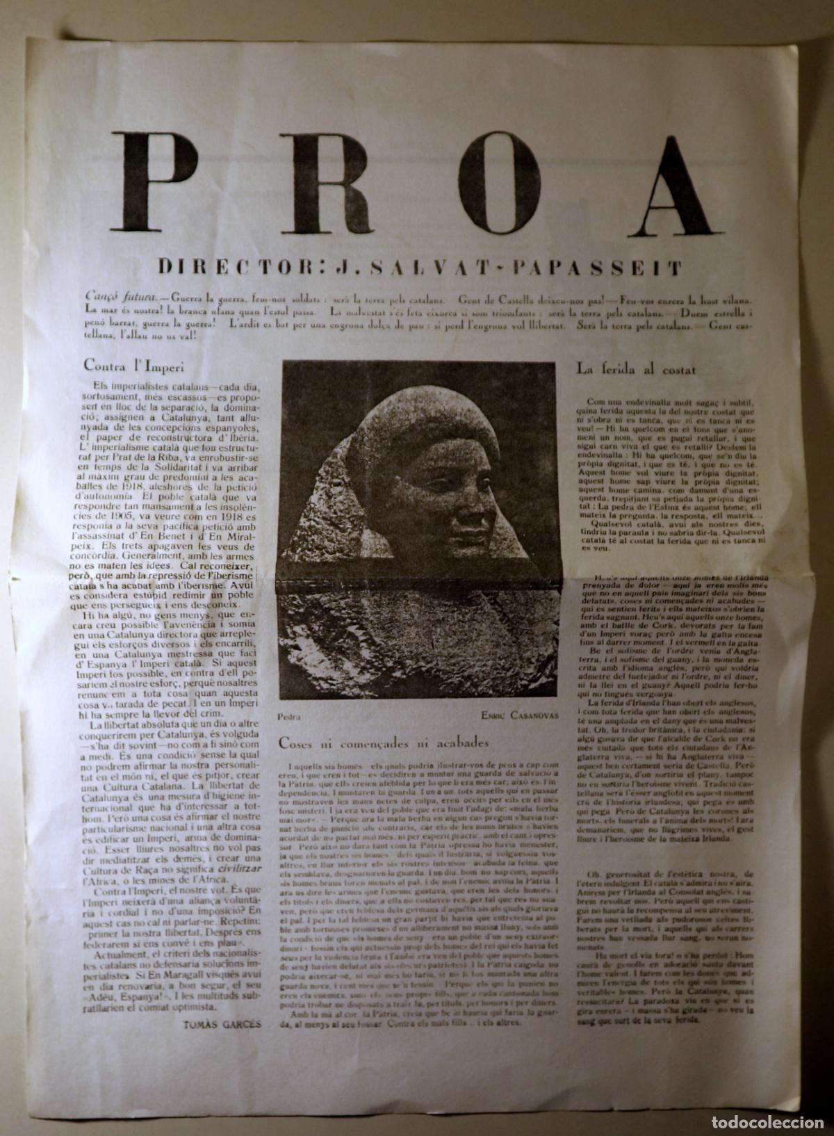 Collection Magazines and Newspapers: Salvat Papasseit - PROA. Director J. Salvat Papasseit. Facs&iacute;mil del 1921 - Barcelona s/d. - Il&middot;lustr
