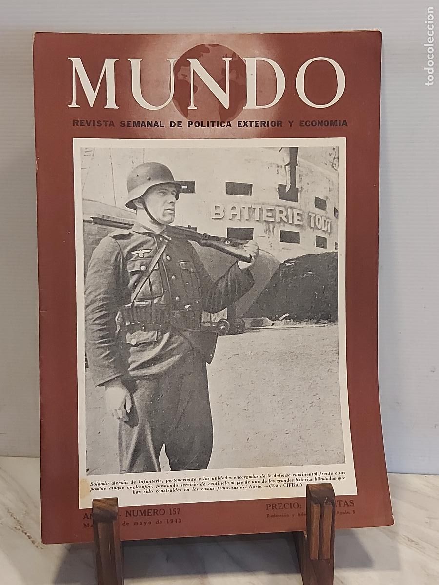 Coleccionismo de revistas y peri&oacute;dicos: 1943 | MUNDO N.&ordm; 157 | IIGM | SOLDADO ALEM&Aacute;N | REVISTA DE POL&Iacute;TICA EXTERIOR