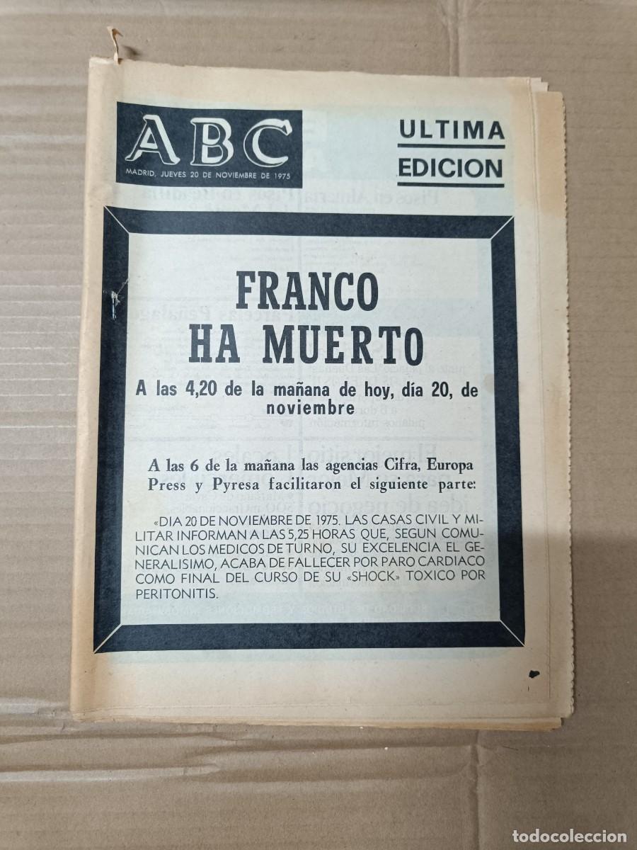 Collectionnisme de Revues et Journaux: ANTIGUO DIARIO ABC, ESPECIAL 20 NOVIEMBRE 1975, 20-N MUERTE DE FRANCO -P24