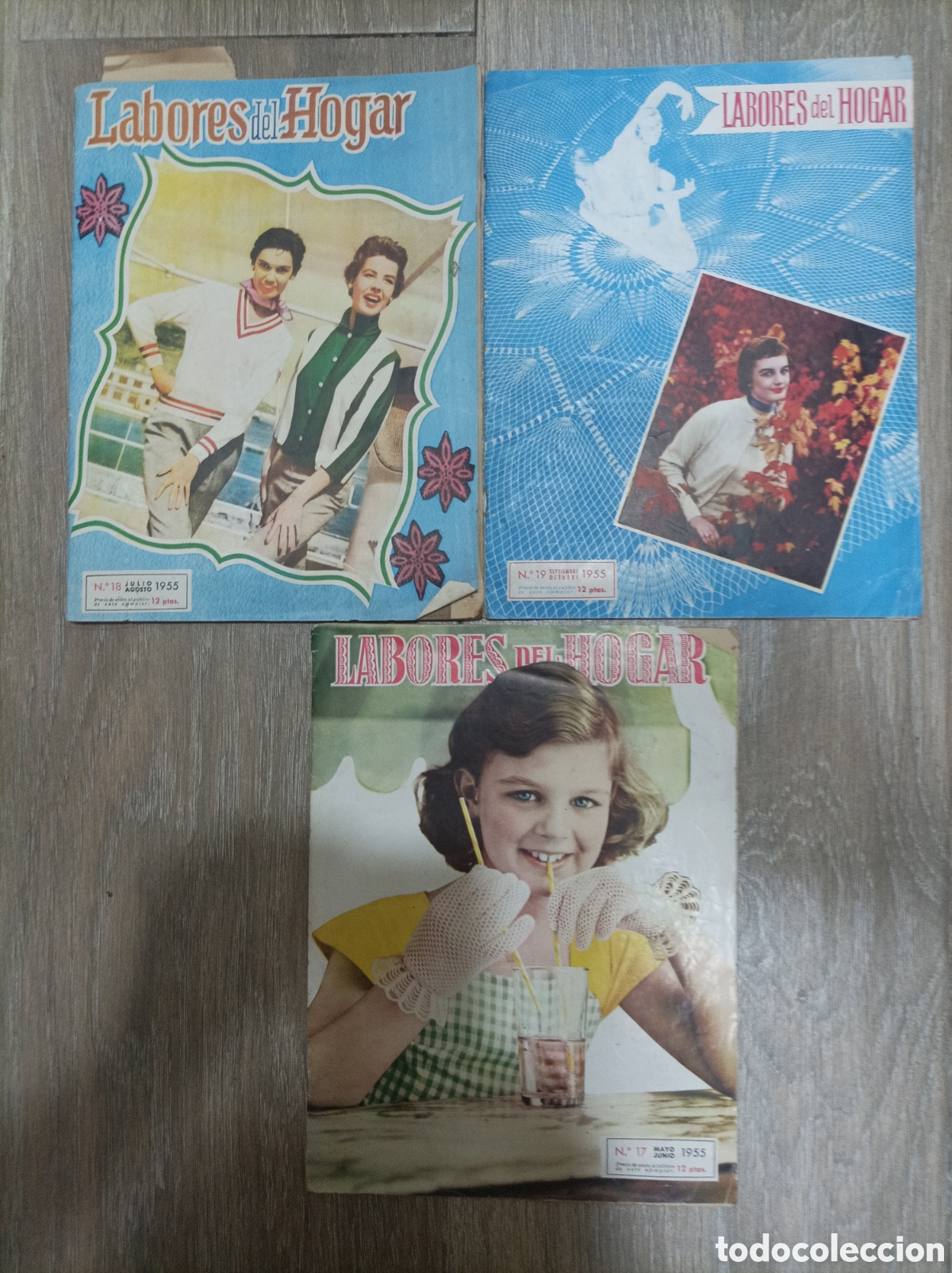 Coleccionismo de revistas y peri&oacute;dicos: LABORES DEL HOGAR 1955 N&deg; 17-18-19