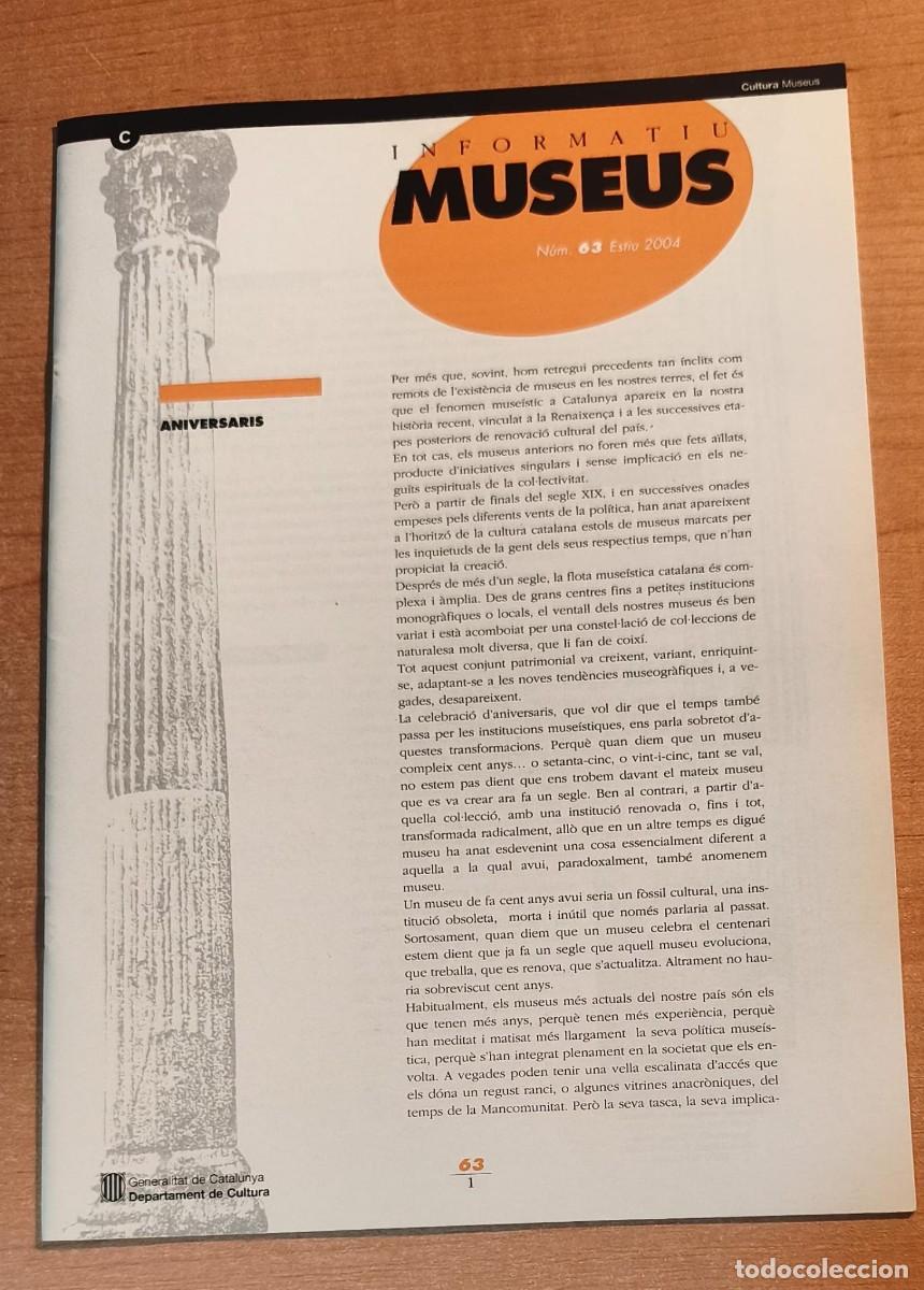 Collectionnisme de Revues et Journaux: Revista Informatiu Museus N&uacute;m 63 Estiu 2004 - Revista de Cultura - Generalitat de Catalunya