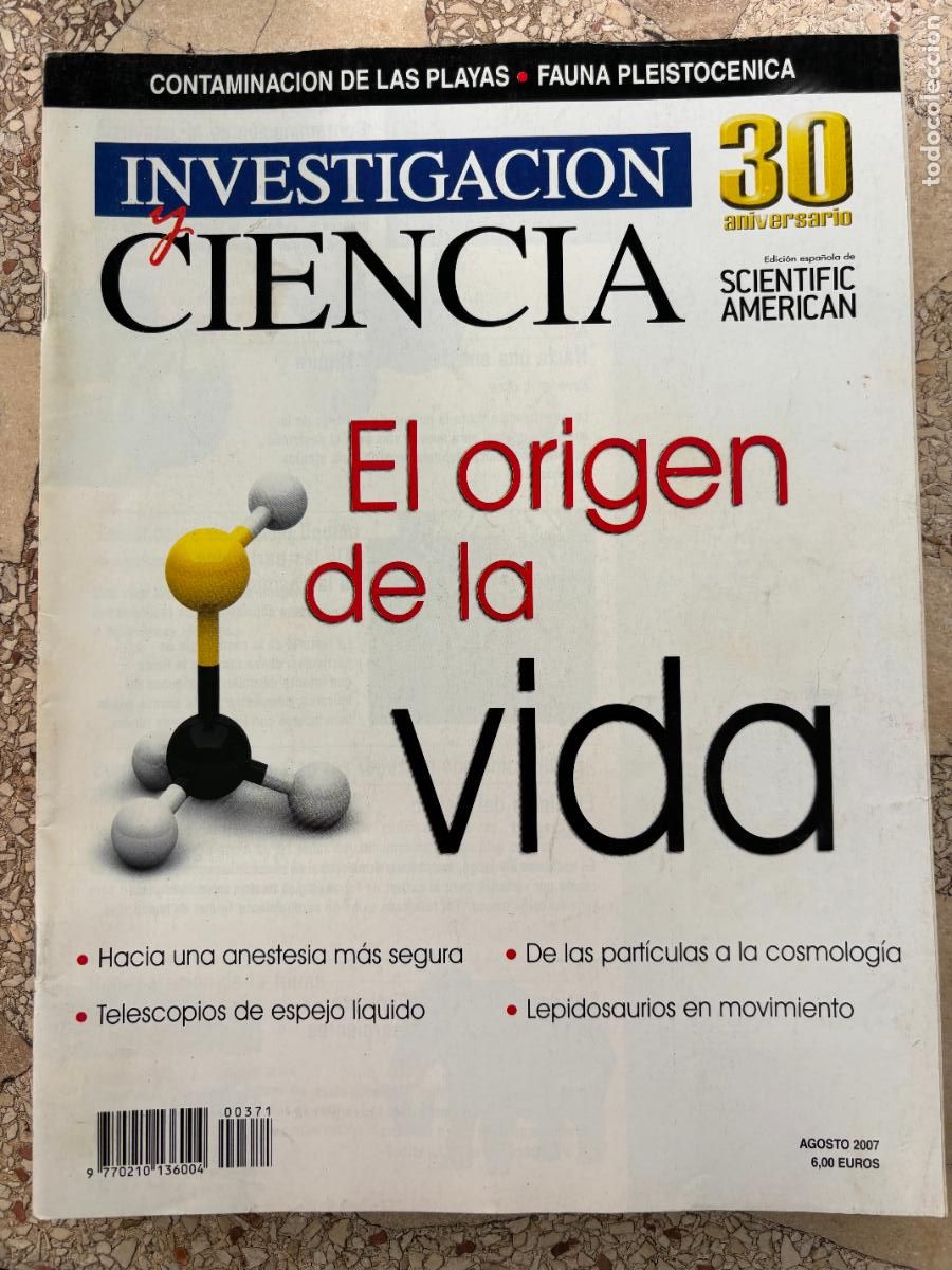 Coleccionismo de revistas y peri&oacute;dicos: INVESTIGACI&Oacute;N Y CIENCIA N&ordm; 371 A&Ntilde;O 2007. ORIGEN DE LA VIDA. TELESCOPIO ESPEJO L&Iacute;QUIDO.