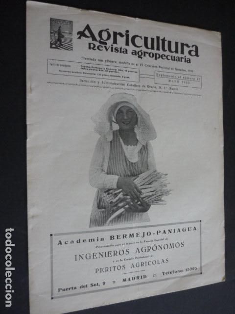 Coleccionismo de revistas y peri&oacute;dicos: AGRICULTURA REVISTA AGROPECUARIA N&ordm; 41 SUPLEMENTO MAYO 1932