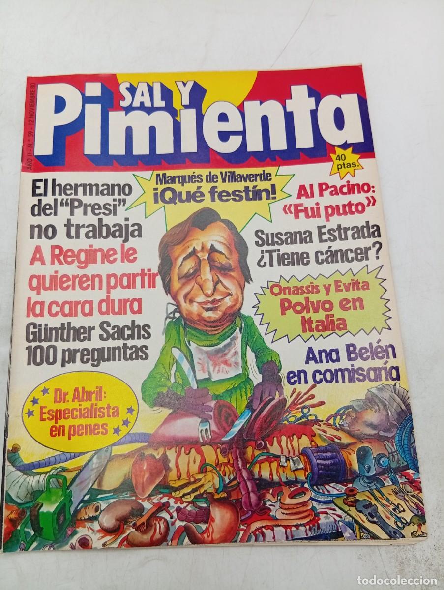 Coleccionismo de revistas y peri&oacute;dicos: REVISTA SAL Y PIMIENTA. N&ordm; 59. A&Ntilde;O 1980. SUSANA ESTRADA &iquest; TIENE CANCER?. ONASSIS Y EVITA.... LEER.