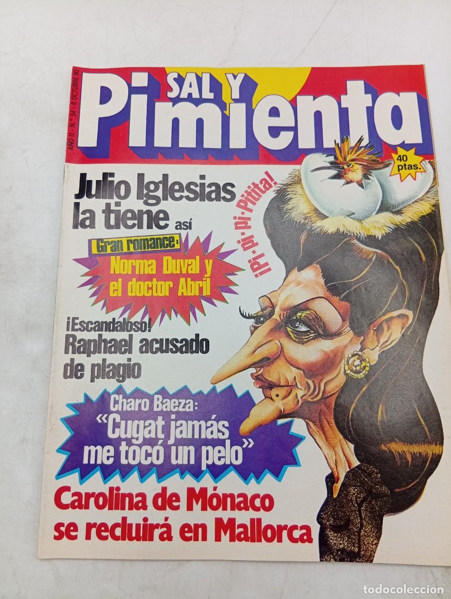 Collectionnisme de Revues et Journaux: REVISTA SAL Y PIMIENTA. N&ordm; 54. A&Ntilde;O 1980. NORMA DUVAL Y EL DOCTOR ABRIL. RAPHAEL ACUSADO DE.... LEER.