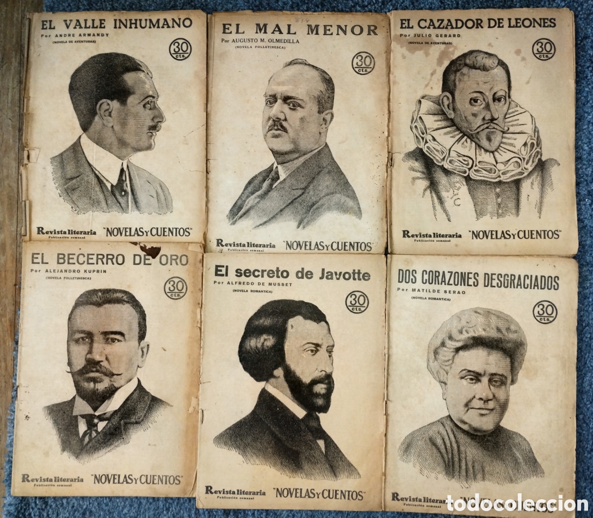 Coleccionismo de revistas y peri&oacute;dicos: 6 REVISTAS LITERARIAS publicaci&oacute;n semanal NOVELAS Y CUENTOS a&ntilde;os 30 ver fotos y descripci&oacute;n del lote
