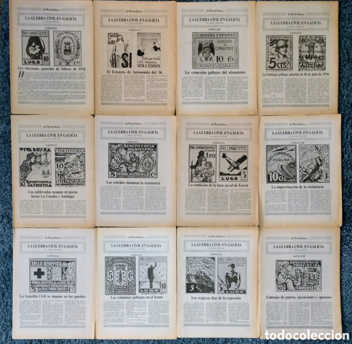 Collezionismo di Riviste e Giornali: la Voz de Galicia LA GUERRA CIVIL EN GALICIA 24 CAP&Iacute;TULOS todos COMPLETOS y BIEN CONSERVADOS