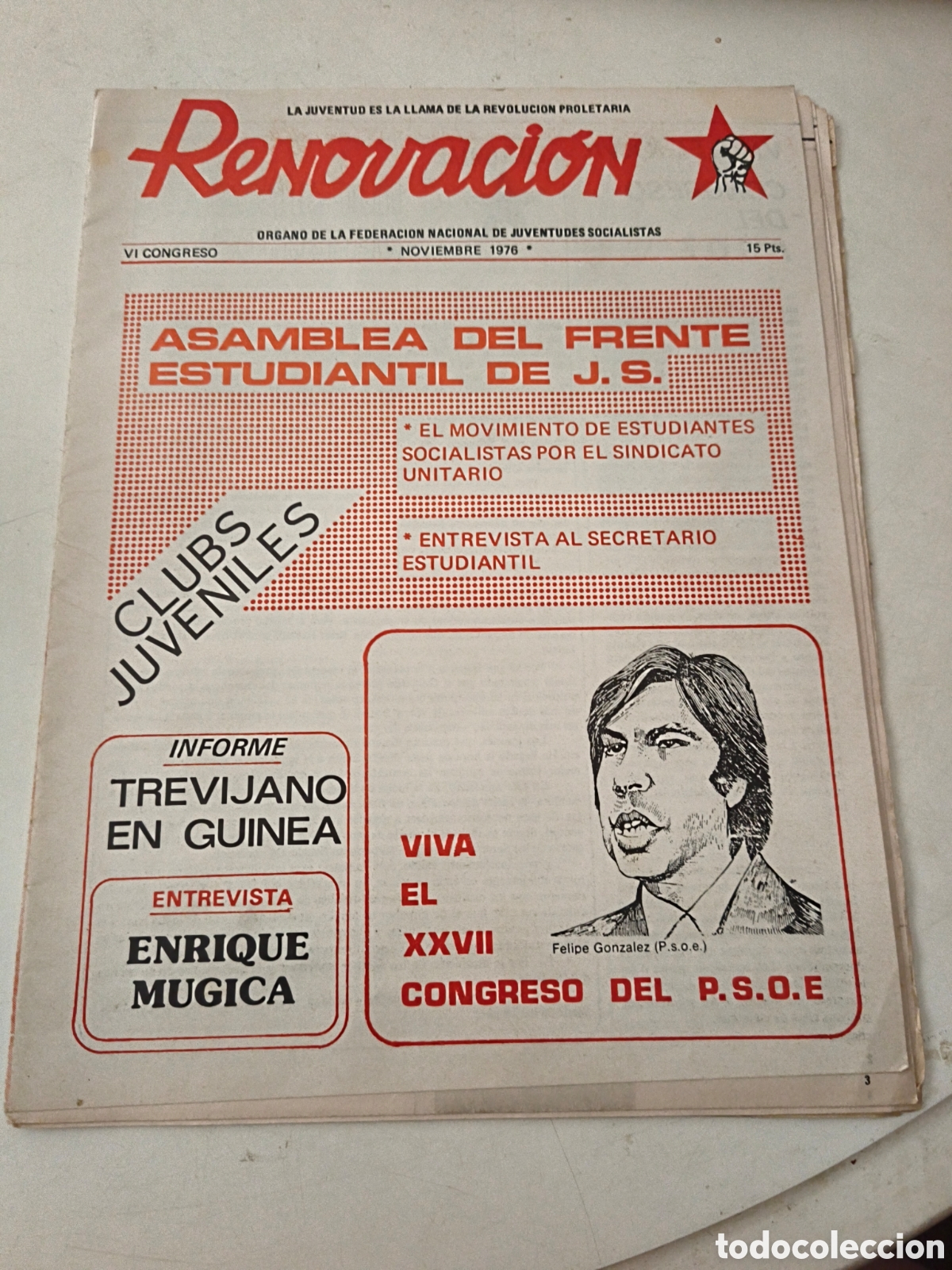 Sammeln von Zeitschriften und Zeitungen: Peri&oacute;dico Renovaci&oacute;n. Noviembre 1976.