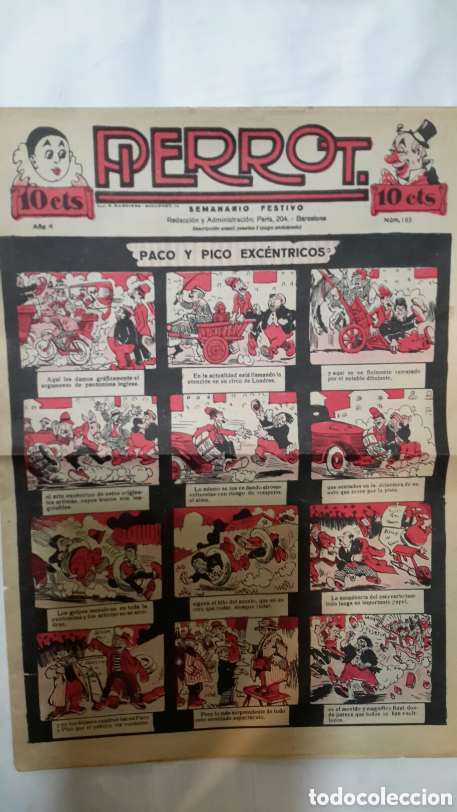 Coleccionismo de revistas y peri&oacute;dicos: Pierrot A&ntilde;o 4, N&uacute;m. 185.