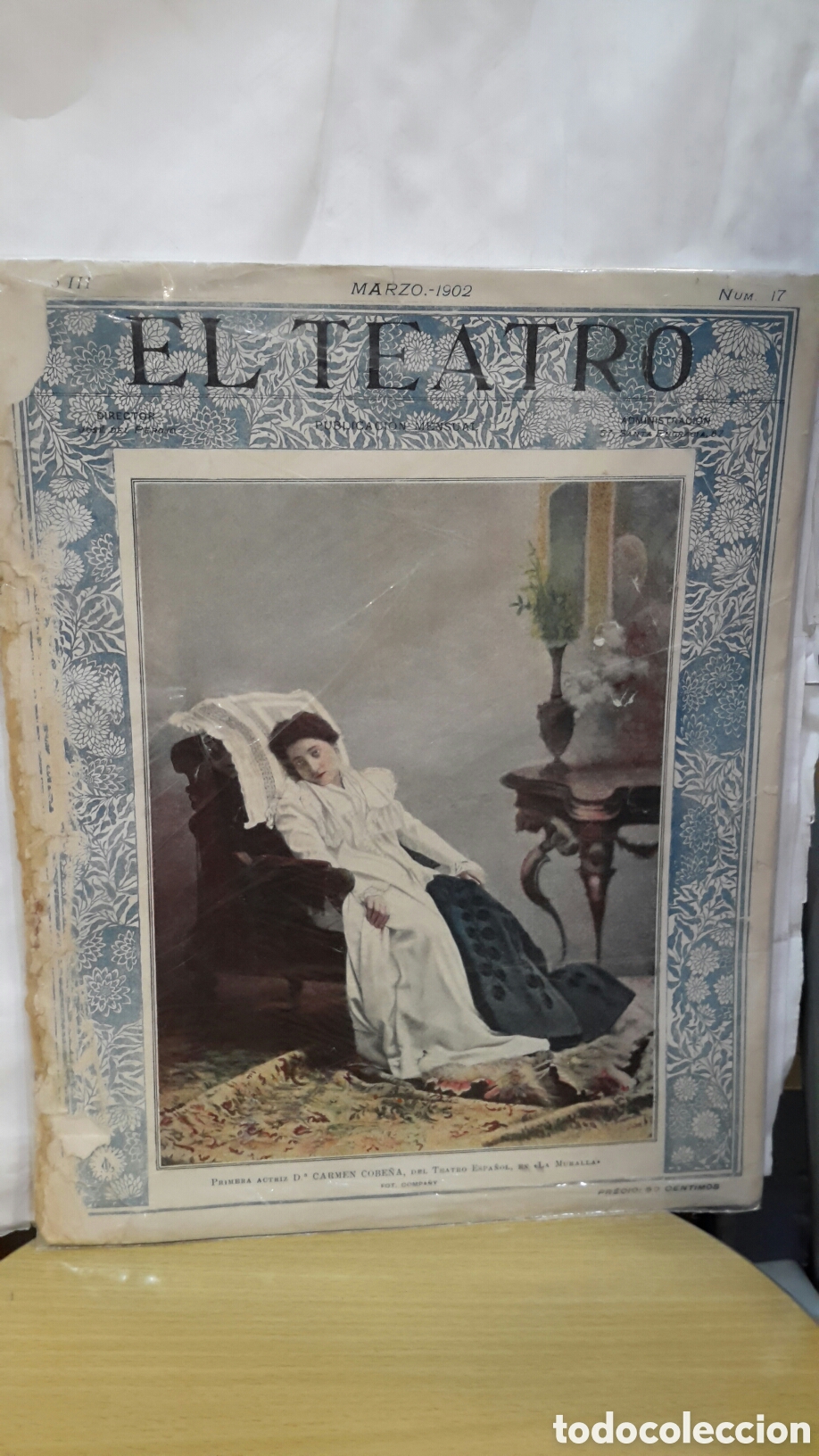 Coleccionismo de revistas y peri&oacute;dicos: El Teatro, A&ntilde;o III, N&uacute;m. 17. Do&ntilde;a Carmen Cobe&ntilde;a.