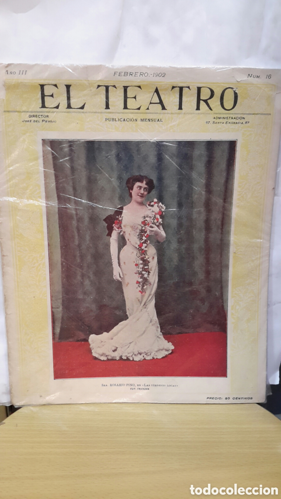 Coleccionismo de revistas y peri&oacute;dicos: El Teatro, A&ntilde;o III, N&uacute;m. 16. Sra. Rosario Pino.