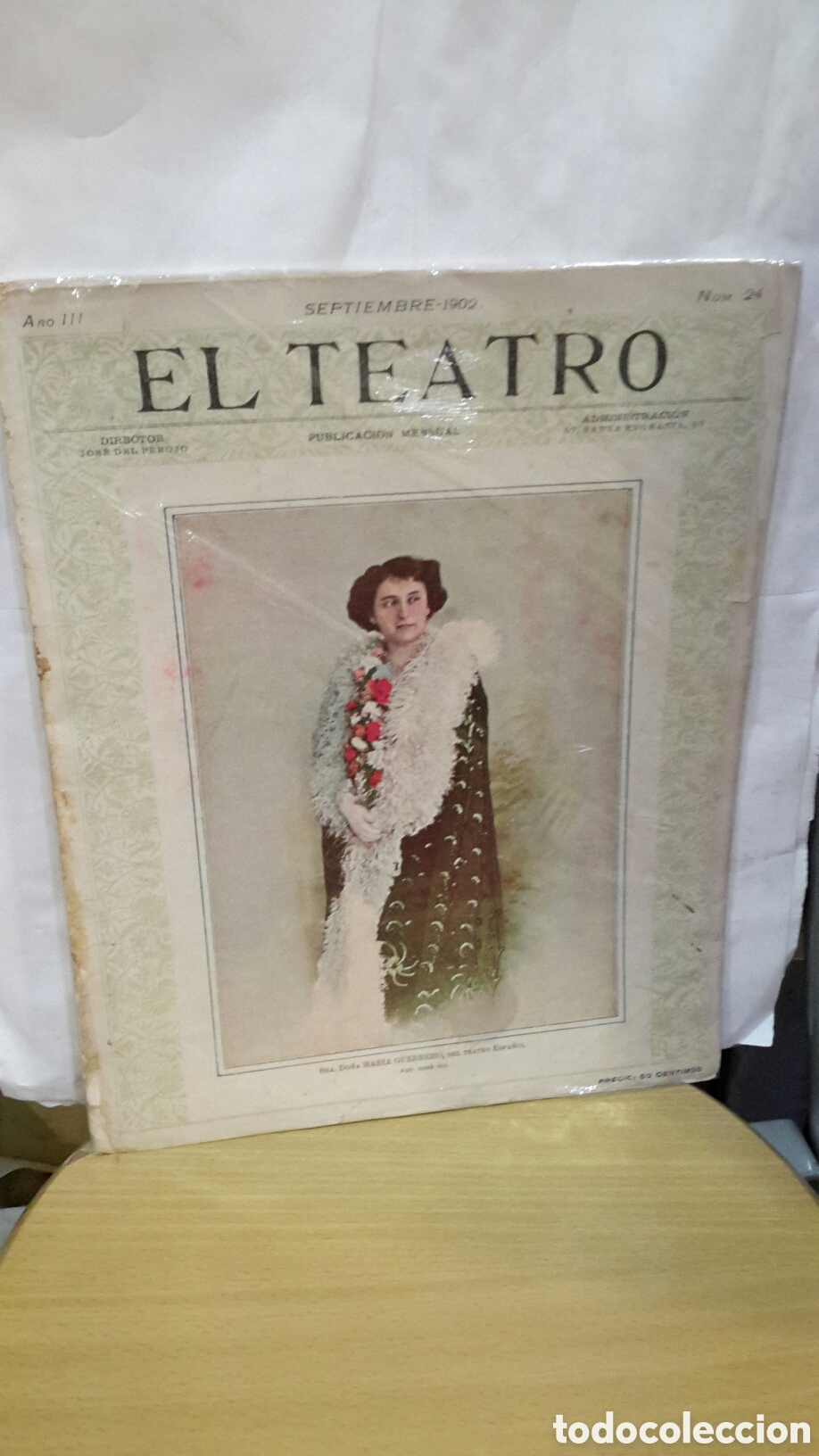 Coleccionismo de revistas y peri&oacute;dicos: El Teatro, A&ntilde;o III, N&uacute;m. 24. Sra. Do&ntilde;a Mar&iacute;a Guerrero.