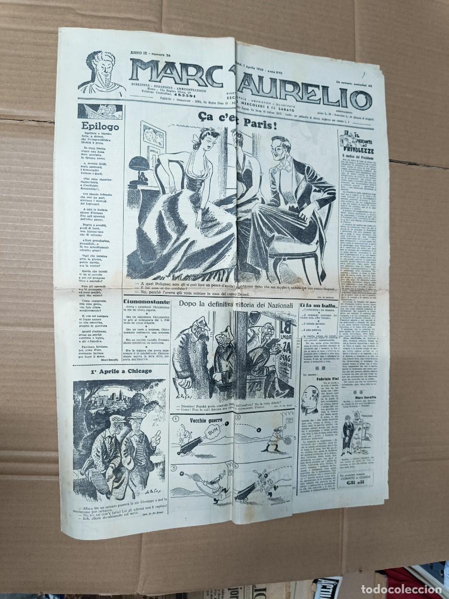 Coleccionismo de revistas y peri&oacute;dicos: ANTIGUO DIARIO SATIRICO ITALIANO, MARC' AURELIO, 1939, CON CHISTE DE STALIN Y VICTORIA DE FRANCO P24