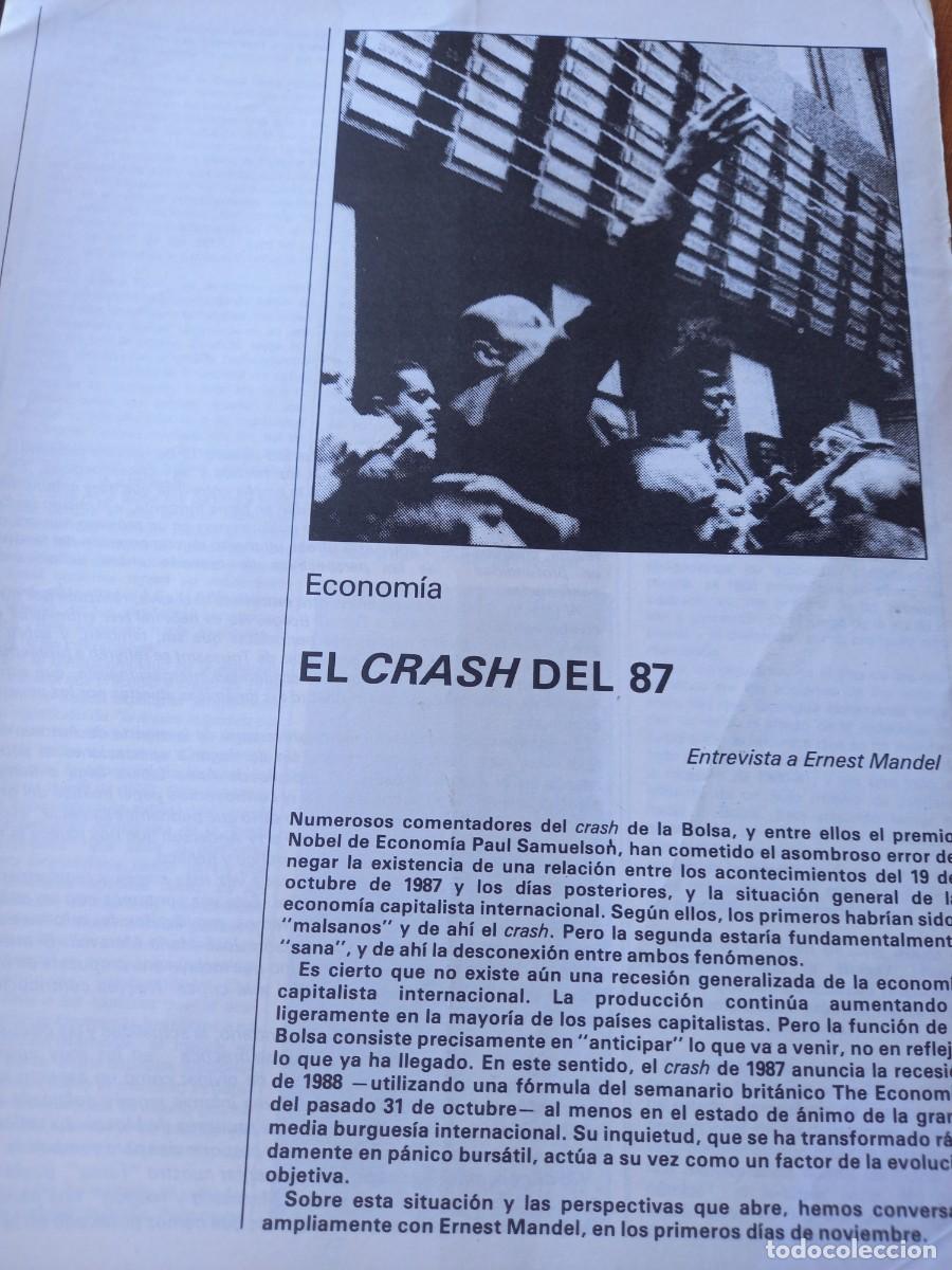 Coleccionismo de revistas y peri&oacute;dicos: ERNEST MANDEL: EL CRASH Y LA CRISIS ECON&Oacute;MICA DE OCTUBRE DE 1987. 9 PAGS DE INPRECOR DICIEMBRE 1987