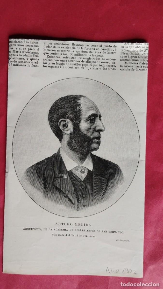 Coleccionismo de revistas y peri&oacute;dicos: ARTURO MELIDA.-ARQUITECTO ACADEMIA BELLAS ARTES.-LA ILUSTRACION ESPA&Ntilde;OLA Y AMERICANA.-A&Ntilde;O 1902.