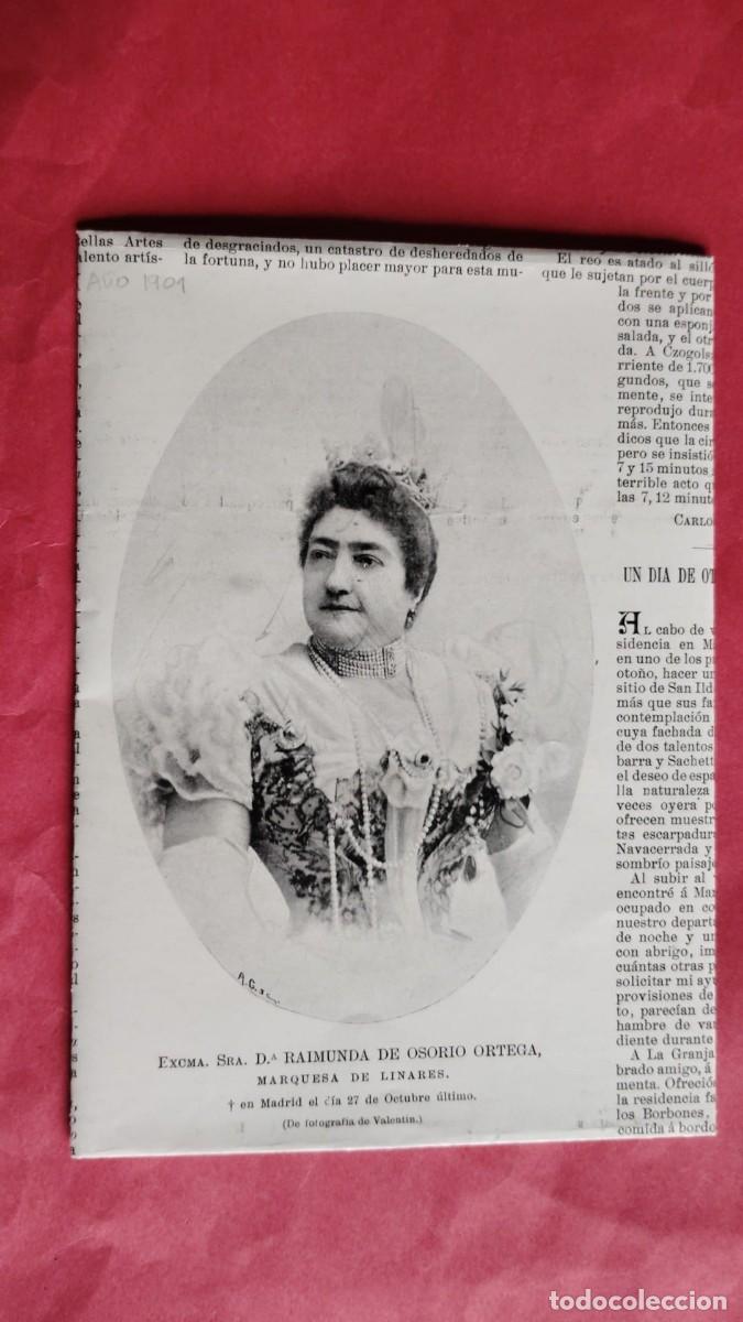 Coleccionismo de revistas y peri&oacute;dicos: RAIMUNDA DE OSORIO ORTEGA.-MARQUESA DE LINARES.-LA ILUSTRACION ESPA&Ntilde;OLA Y AMERICANA.-A&Ntilde;O 1901.