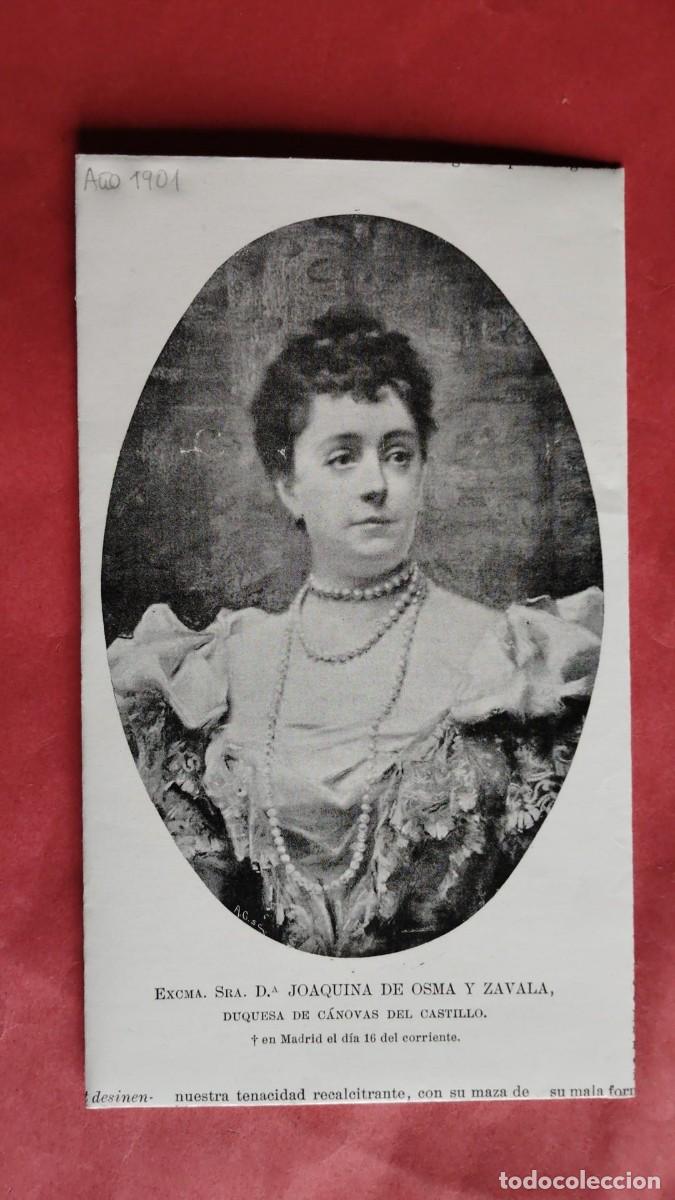Coleccionismo de revistas y peri&oacute;dicos: JOAQUINA DE OSMA Y ZAVALA.-DUQUESA DE CANOVAS DEL CASTILLO.-ILUSTRACION ESPA&Ntilde;OLA Y AMERICANA.-1901.