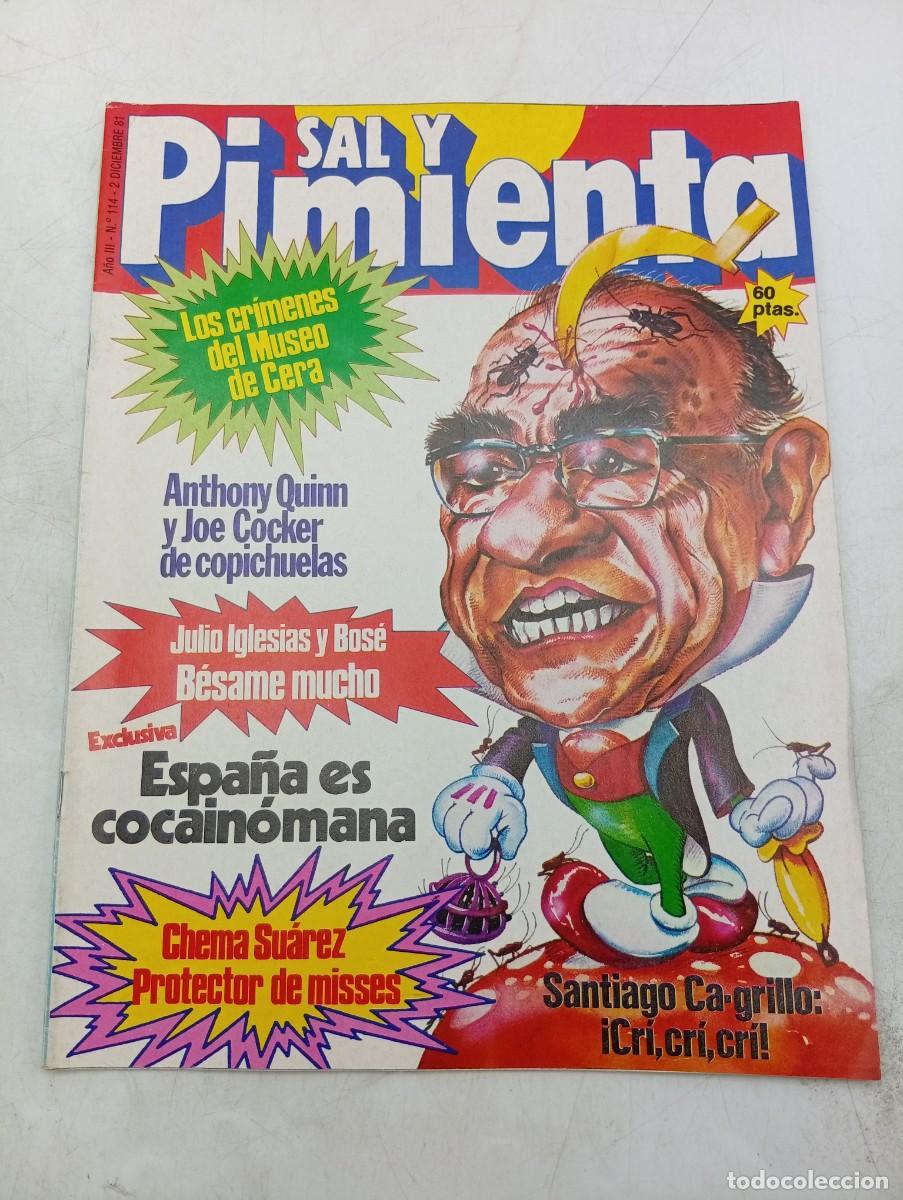 Coleccionismo de revistas y peri&oacute;dicos: REVISTA SAL Y PIMIENTA. N&ordm; 114. A&Ntilde;O 1981. LOS CRIMENES DEL MUSEO DE CERA. ANTHONY QUINN Y JO.. LEER.