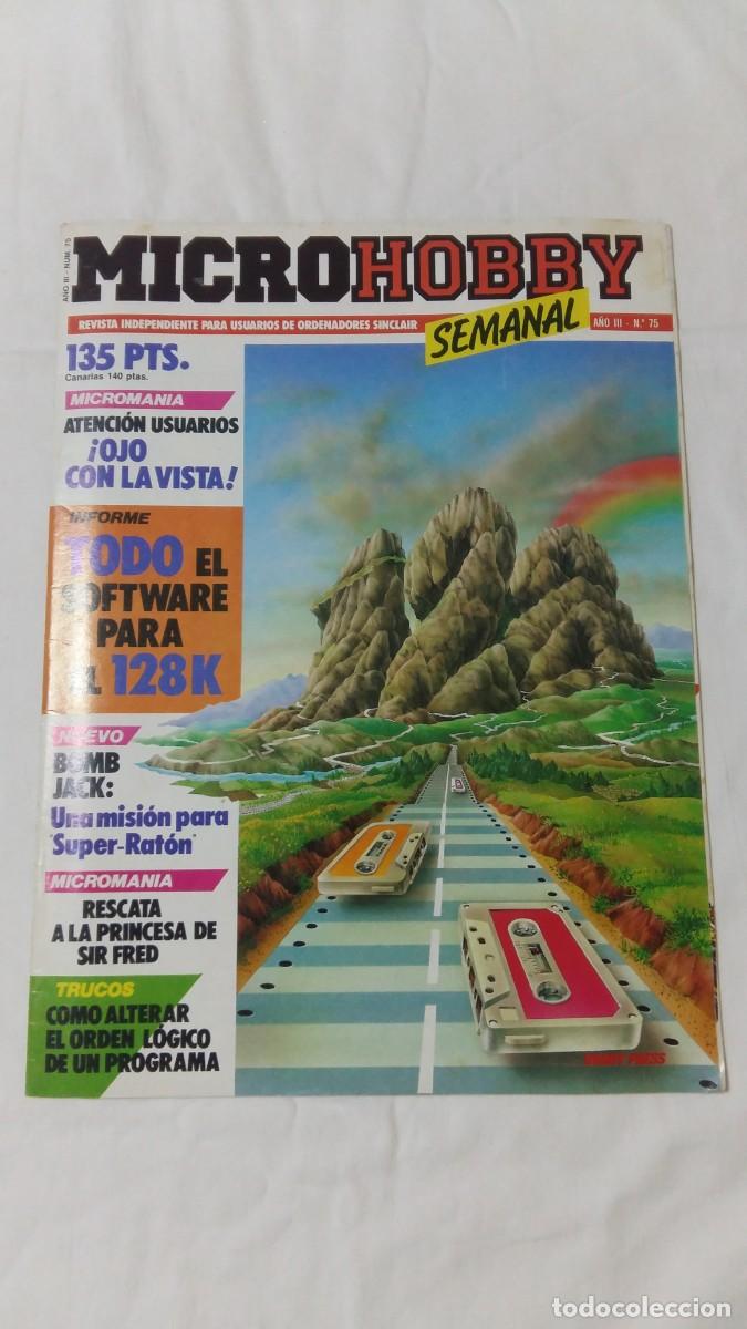 Coleccionismo de revistas y peri&oacute;dicos: Revista Microhobby, A&ntilde;o III, N&deg;75, Abril 1986, Hobby Press
