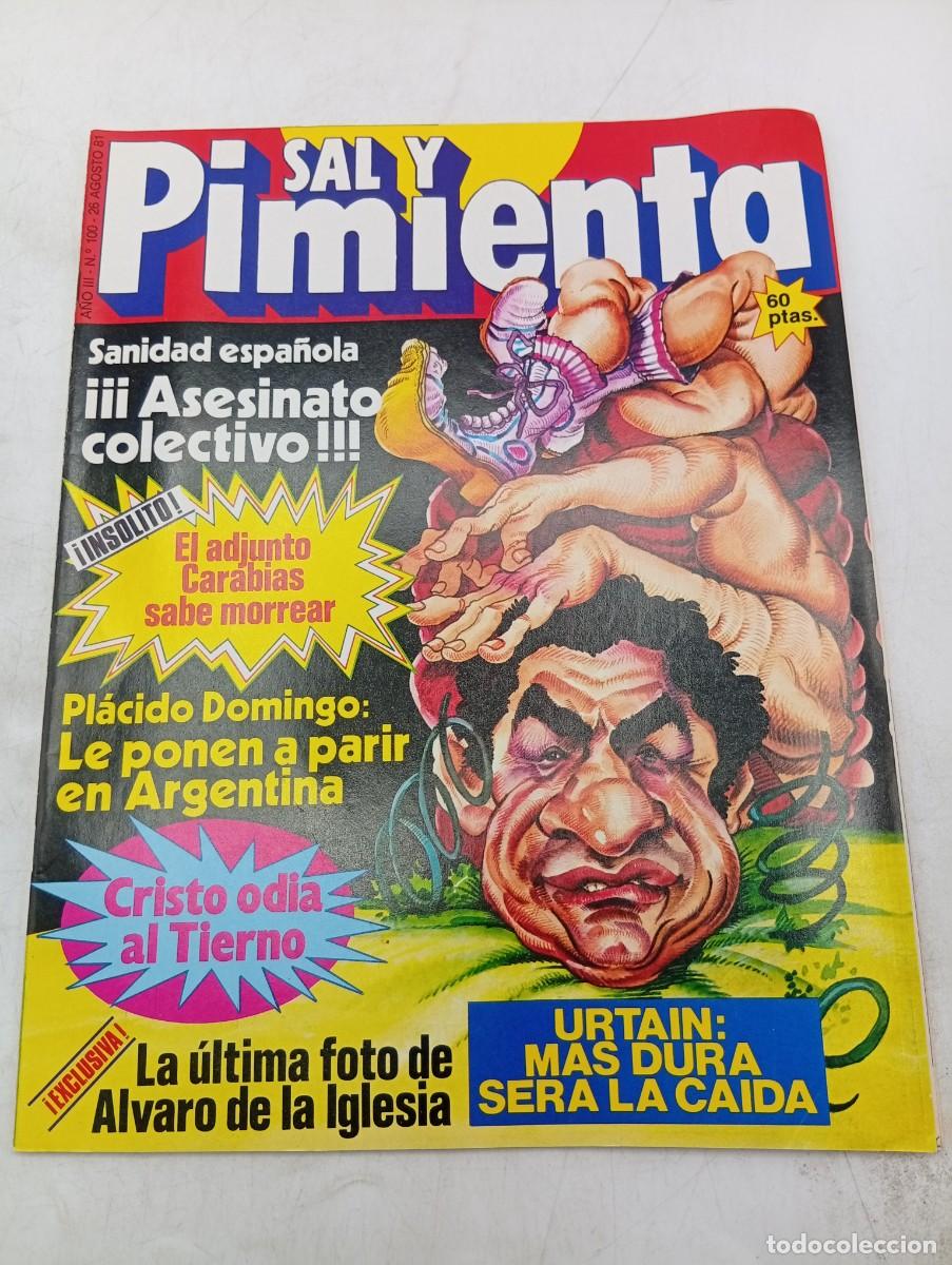 Coleccionismo de revistas y peri&oacute;dicos: REVISTA SAL Y PIMIENTA. N&ordm; 100. A&Ntilde;O 1981. SANIDAD ESPA&Ntilde;OLA &iexcl;&iexcl;&iexcl; ASESINATO COLECTIVO!!. URTAIN.. LEER.